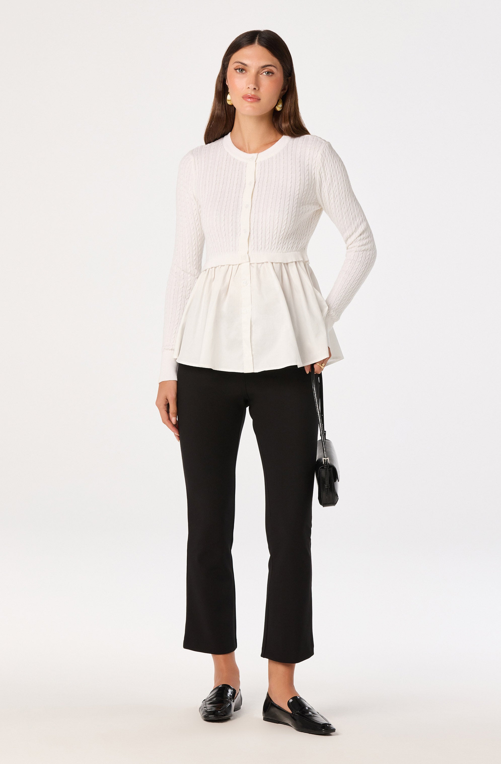 Mixed Media Peplum Top