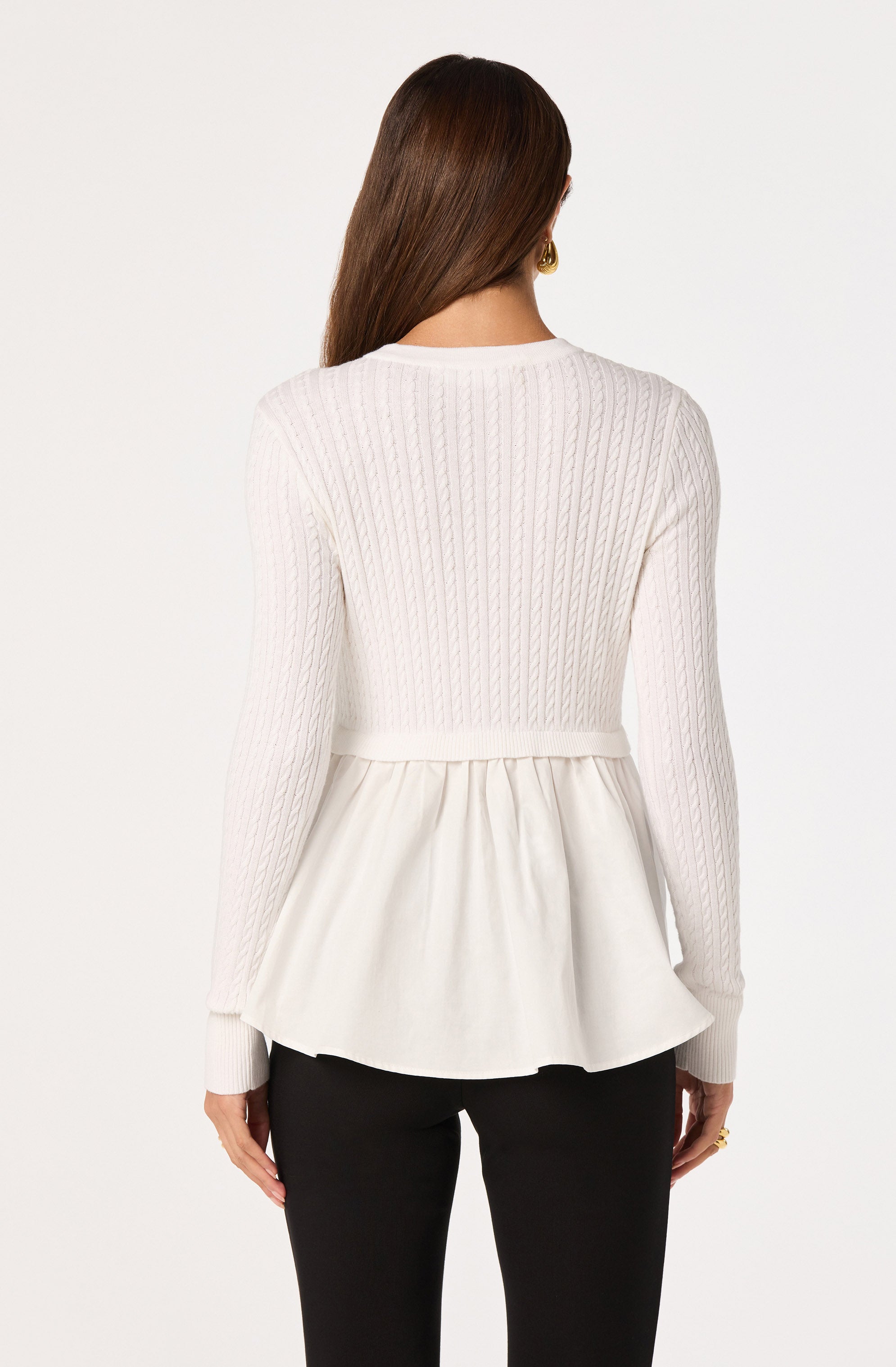 Mixed Media Peplum Top