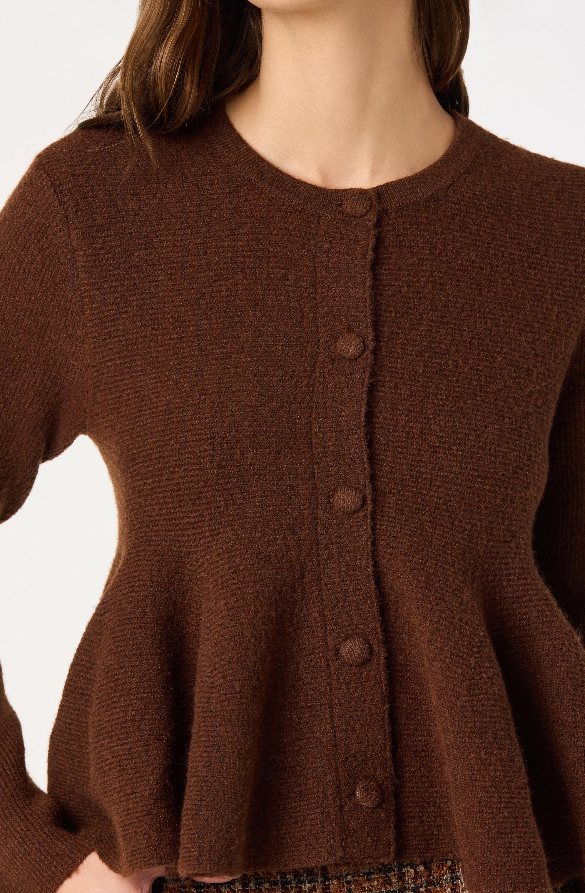 Swing Hem Peplum Cardigan