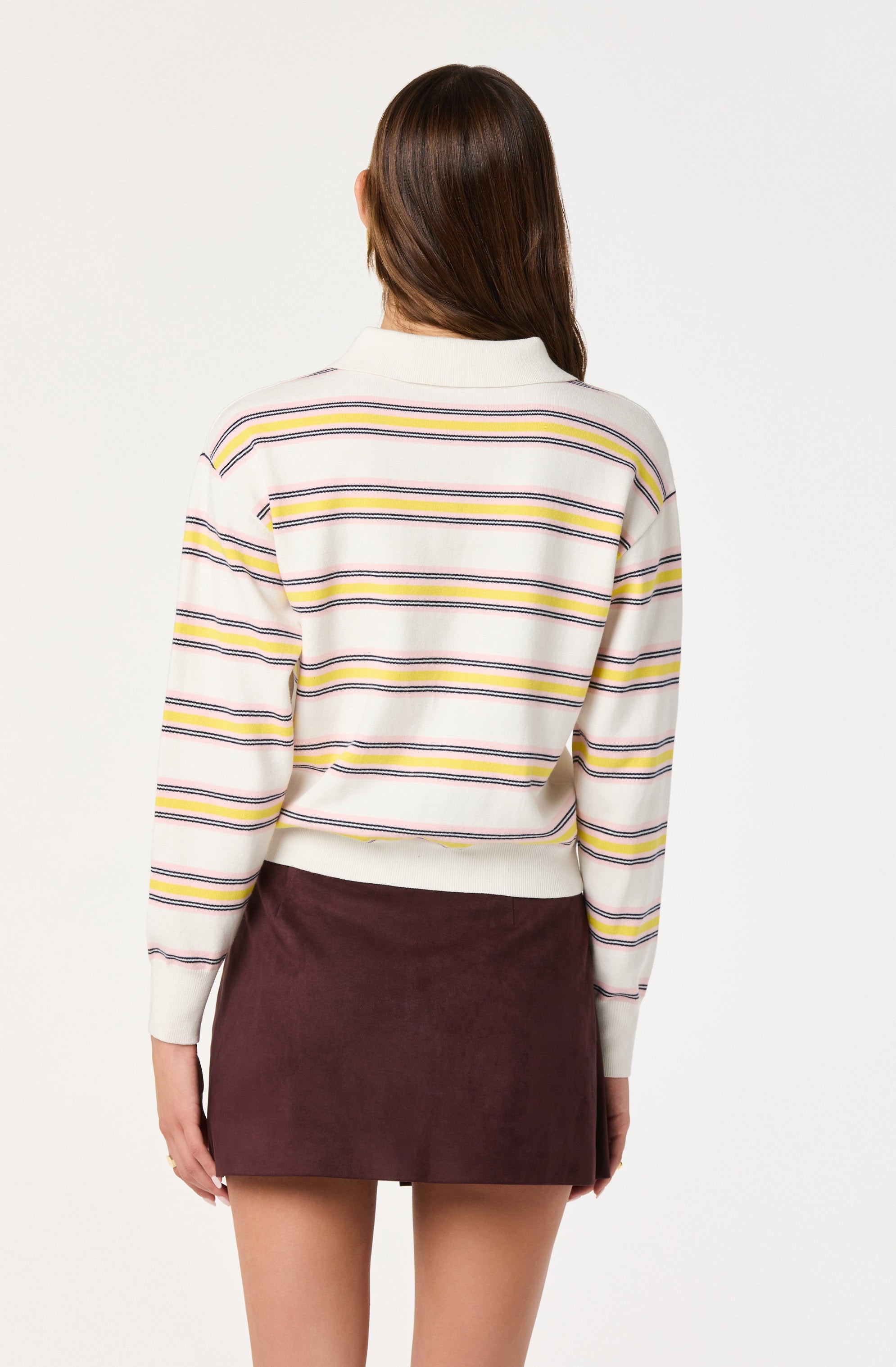 Polo Long Sleeve Striped Sweater