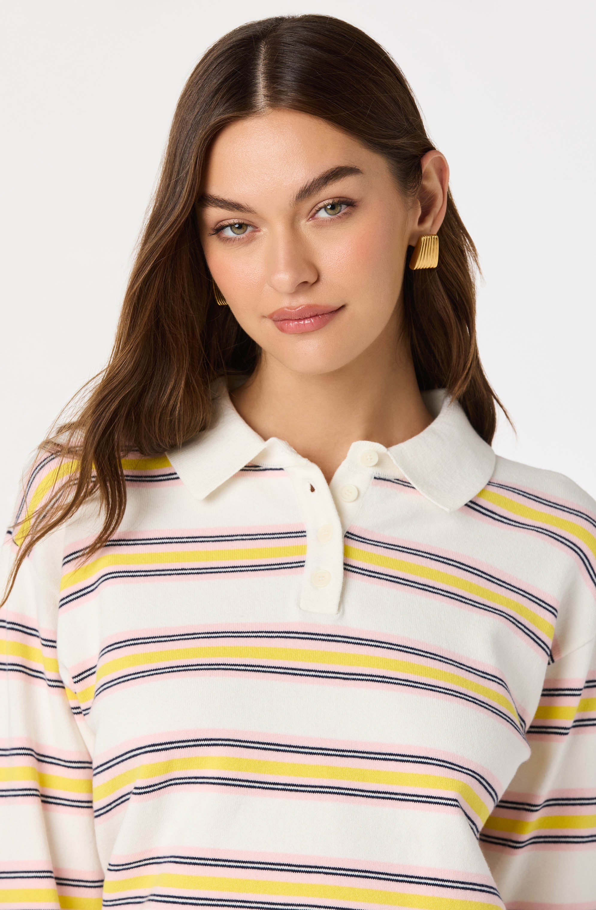 Polo Long Sleeve Striped Sweater