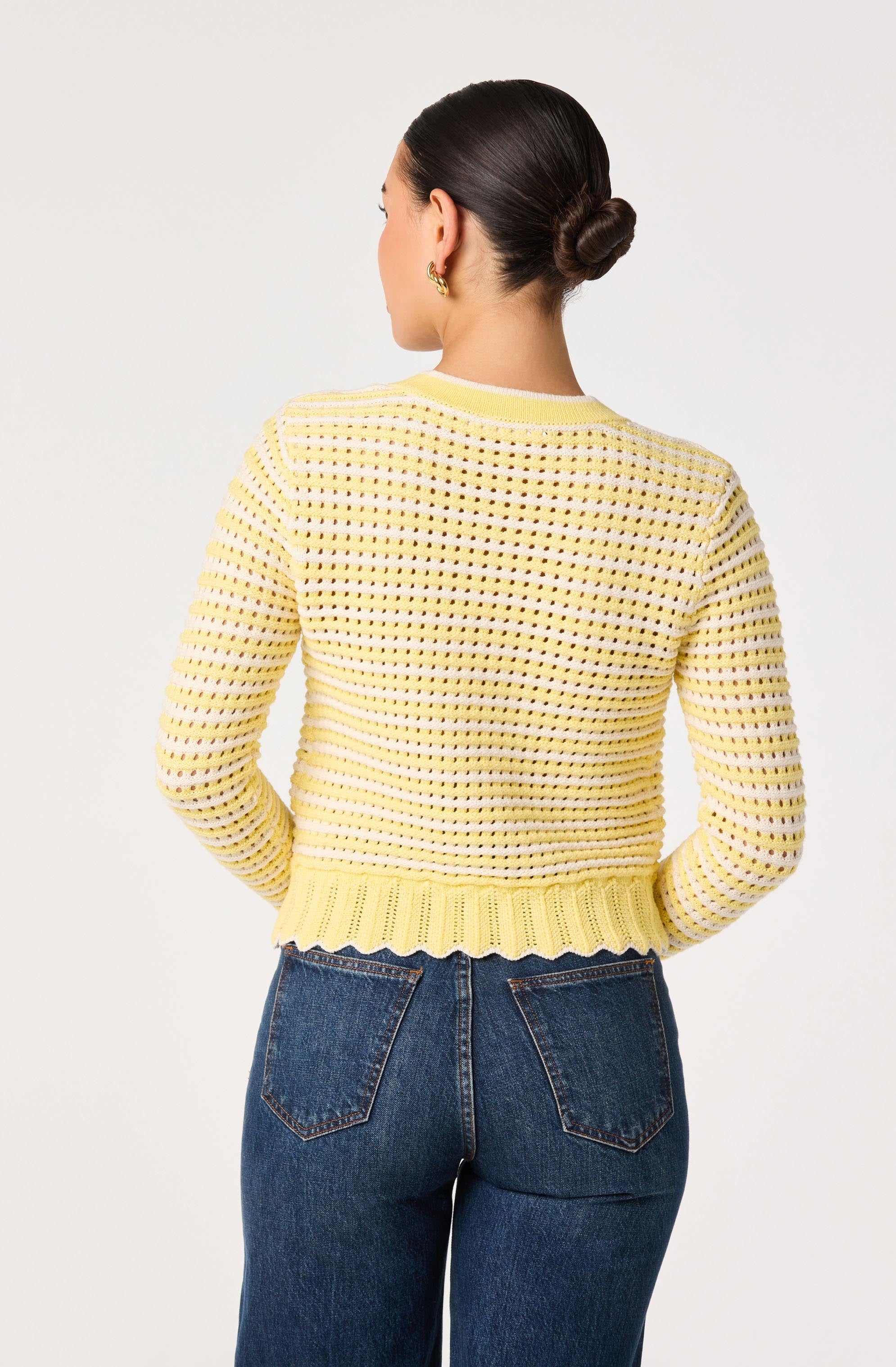 Karly Striped Open Knit Cardigan