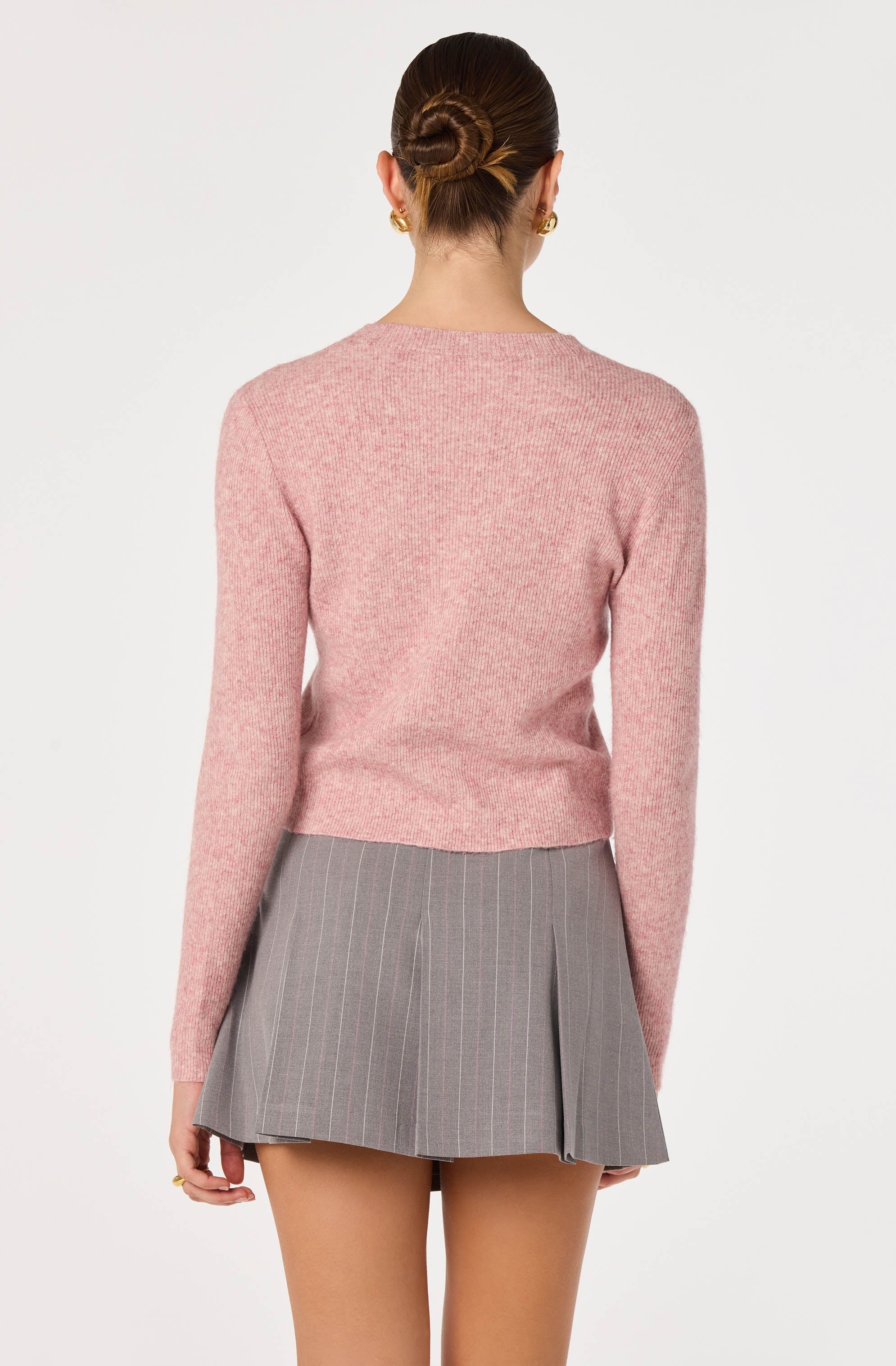 Ribbed Bow Adorned Cardigan