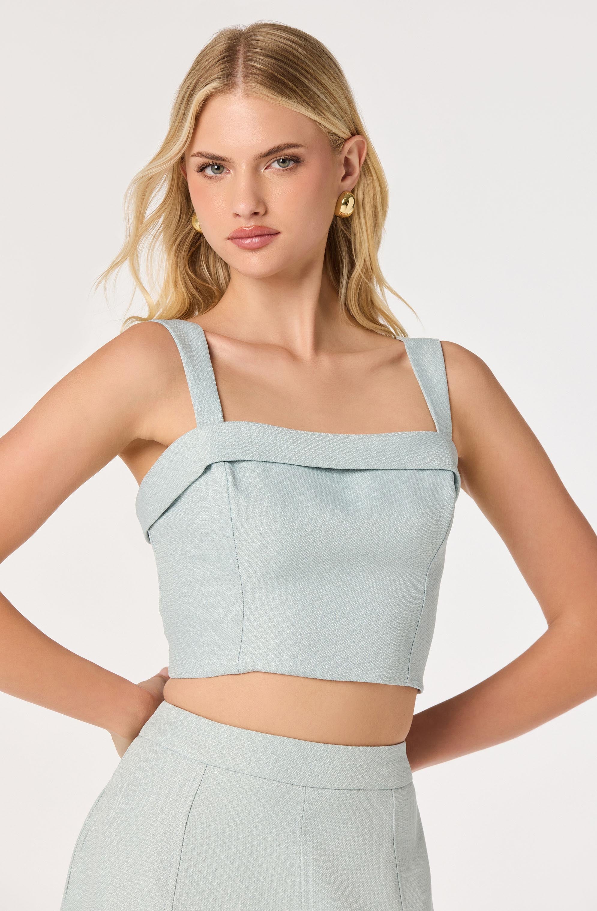 Kinslee Square Neck Cropped Top