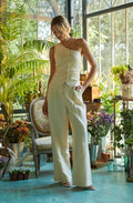 Bryony Linen Blend Pleated Pants